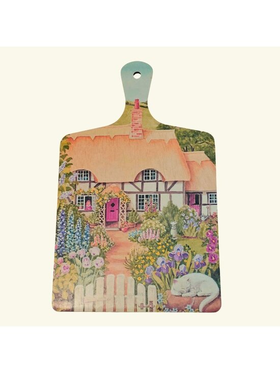 Wilscombe Other - Wooden Cottage Scene Cutting Board heat resistant vintage made England 13"